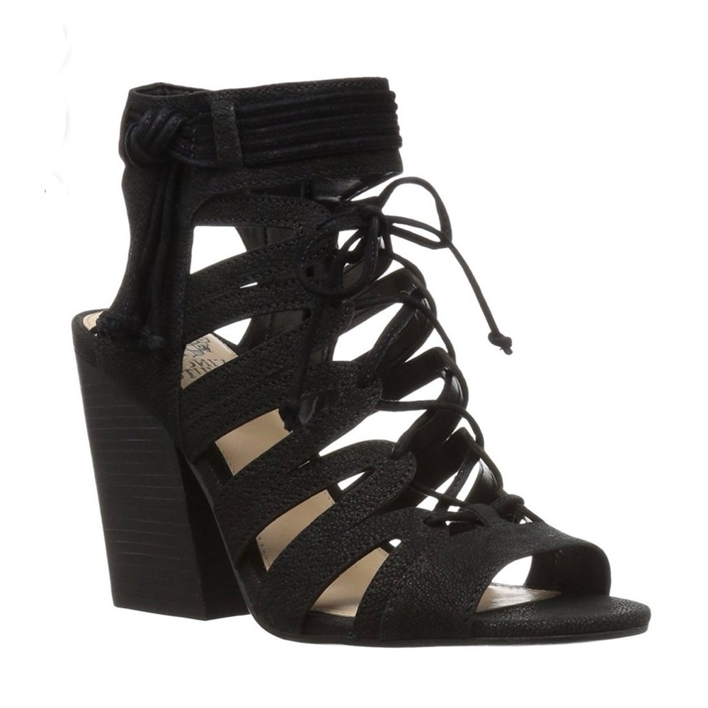 Vince Camuto Womens Ranata Leather Round Toe Casual Strappy Sandals